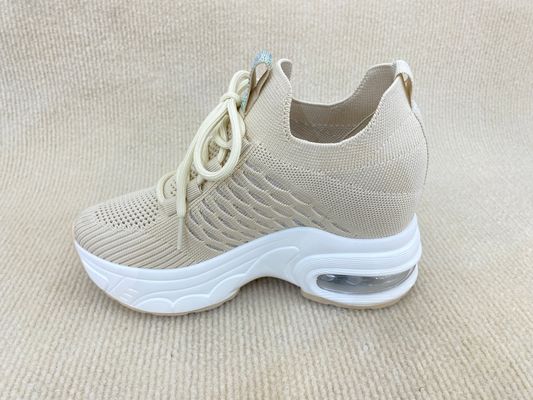 Lacing And Heightening Comfortable Platform Loafer Heels White