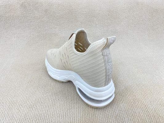 Breathable Platform Loafers Women Heightening Slip On Platform White Loafers