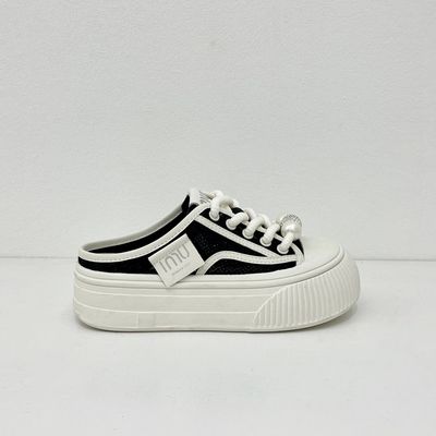 Black Canvas Mule Shoes Breathable