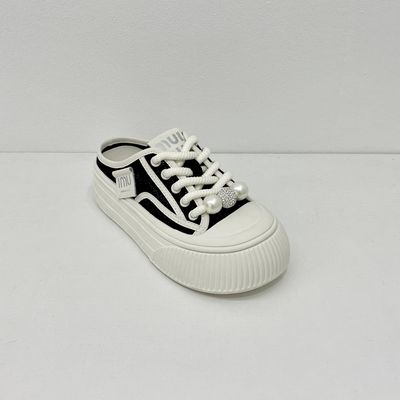 Black Canvas Mule Shoes Breathable