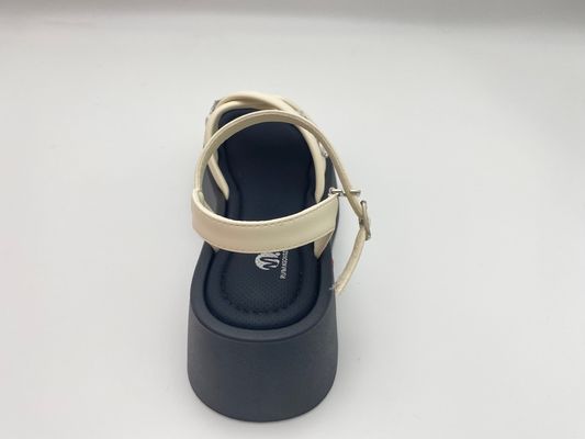 Women white bottomed sandals with rhinestone with pure color and genuine leather