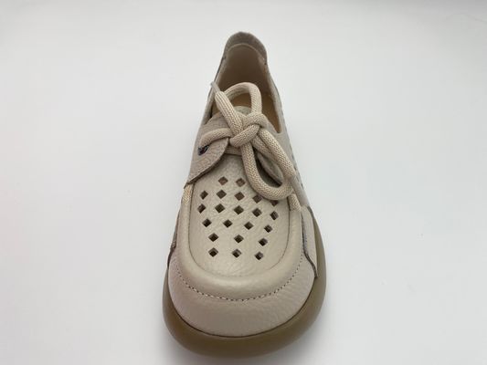 Breathable hollow lace-up comfortable women's shoes with soft soles white