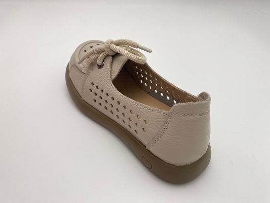 Breathable hollow lace-up comfortable women's shoes with soft soles white