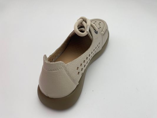 Breathable hollow lace-up comfortable women's shoes with soft soles white