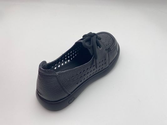 black breathable hollow lace-up comfortable women's shoes with soft soles