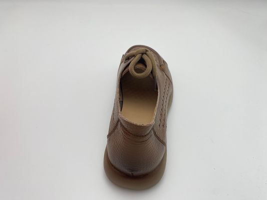 Lady brown breathable hollow lace-up comfortable women's shoes with soft soles