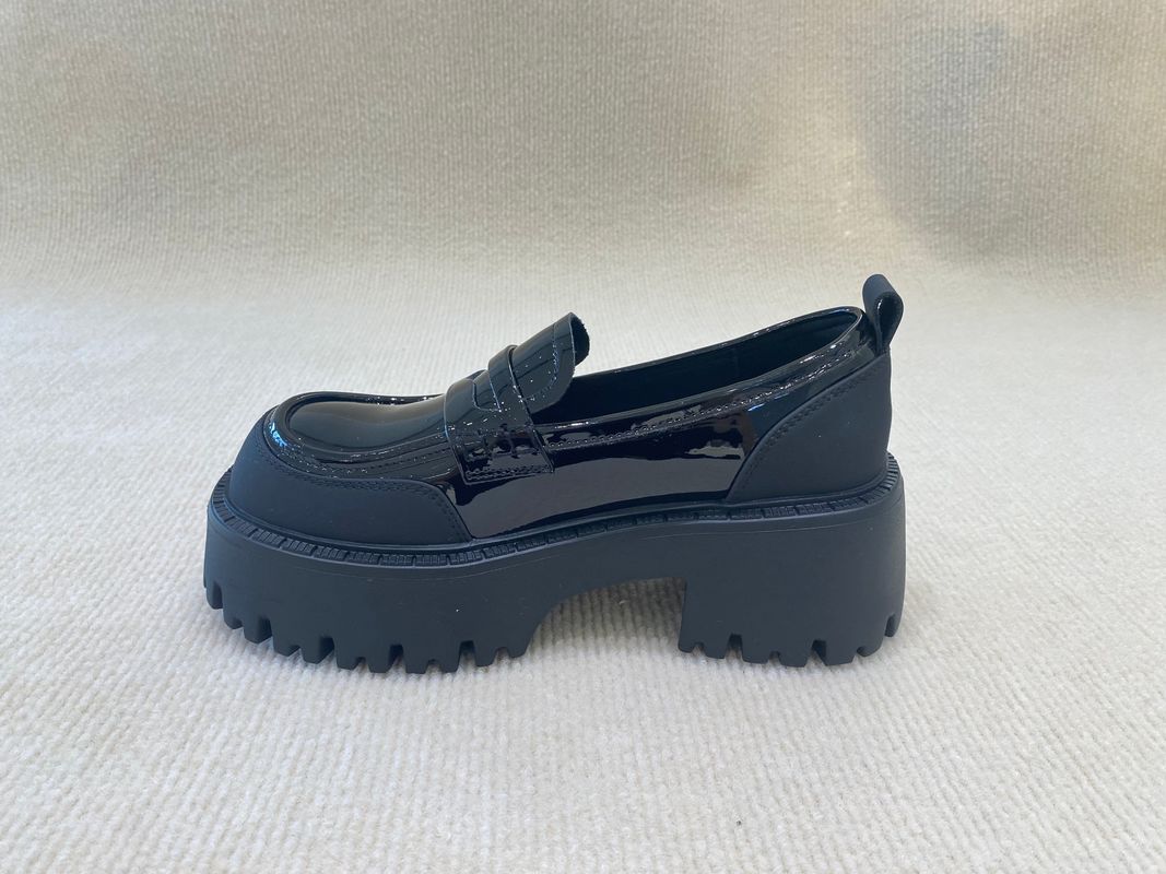 Ladies Thick Heel Mules Low Cut Bright Surface Womens Heeled Mules