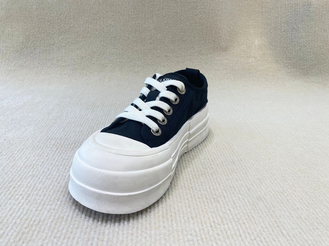 Ladies Black And White Espadrilles Round Head Black White Espadrilles Thick Bottom