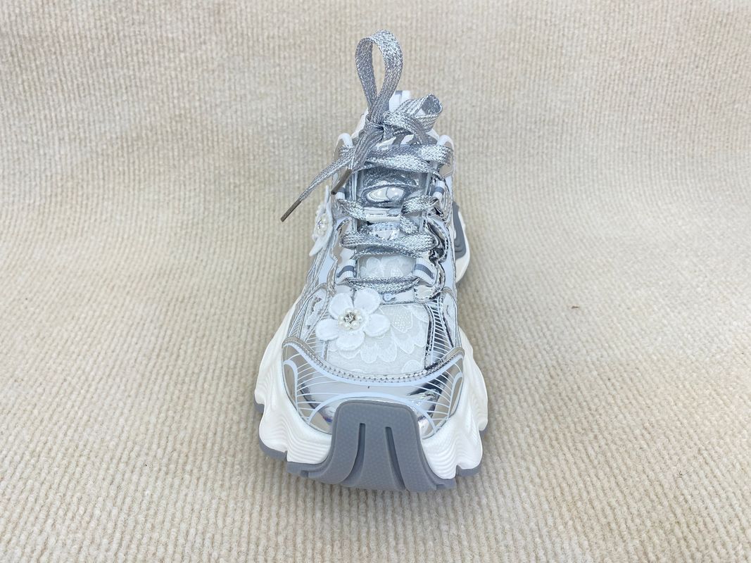 Heightening Silver Casual Sneakers Thick Bottom Soft Comfortable Trainers