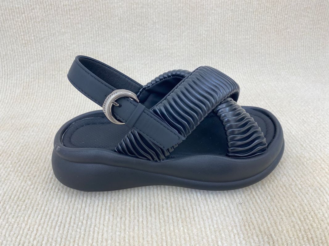 Flat Heel Women Black Flip Flops For Beach Pool Summer Black Platform Flip Flops