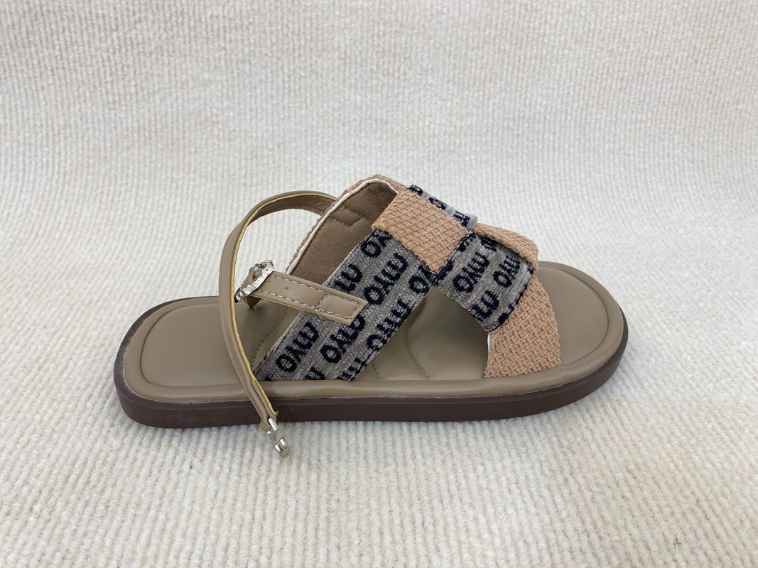 Khaki Weave Flat Open Toe Flip Flops Womens With Buckles In Summer