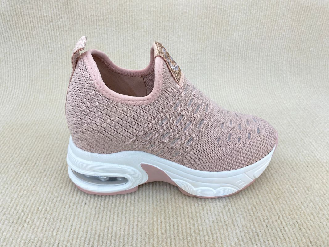 Breathable Pink Platform Loafers Microfiber Loafer Platform Shoes